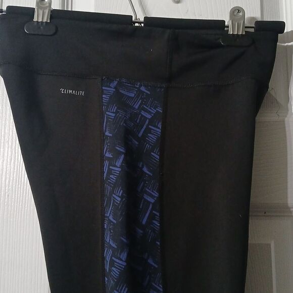 Adidas Climalite black blue workout capri pants Sz S EUC - Picture 9 of 9